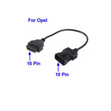 para Opel 10pin para cabo de diagnóstico conector 16pin OBD2 carro extensão